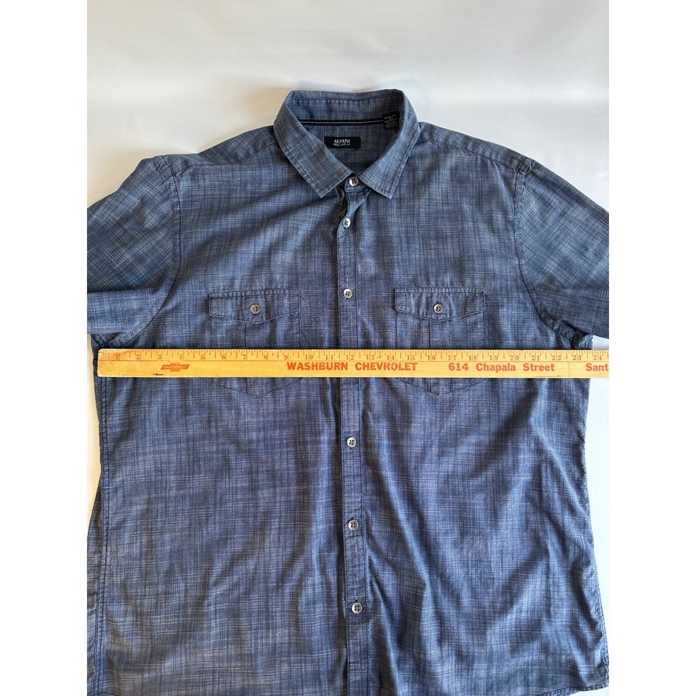 Alfani Men's XL Lot of 2 Short Sleeve Button Up Regular Fit Casual Shirts Collar - Picture 5 of 13